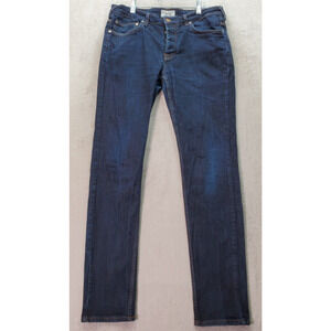 WeSC Jeans Womens Size 33 Blue Denim Dark Wash Flat Front‎ Skinny Leg Button Fly